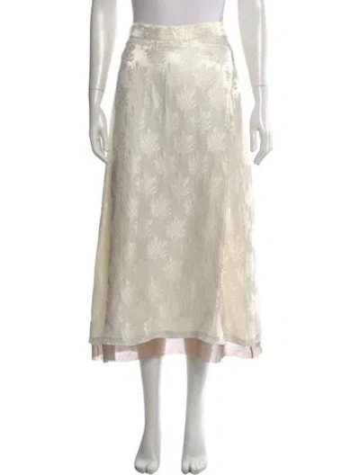 Pre-owned Fendi Floral Print Midi Length Skirt In Neutral