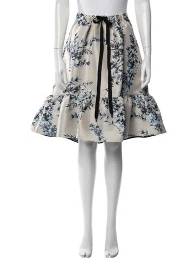 Pre-owned Fendi Floral Print Midi Length Skirt In Neutral