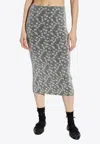 Fendi Floral Motif Layered Effect Midi Skirt