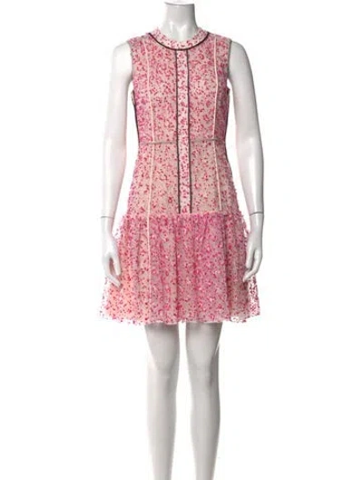 Pre-owned Fendi Floral Print Mini Dress In Neutrals/pink