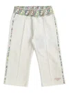 Fendi Floral-print Side-stripe Trousers In White