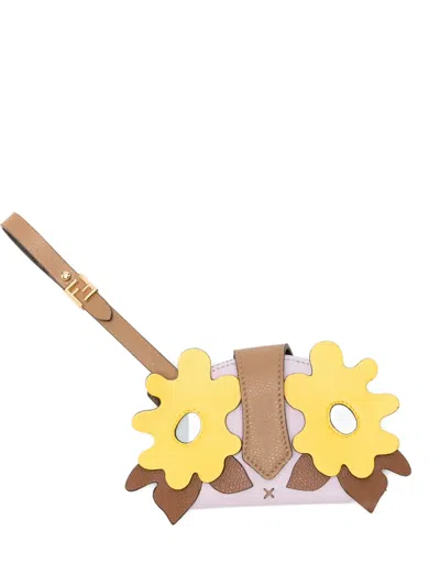 Fendi Floral-appliqué Wallet In Multi