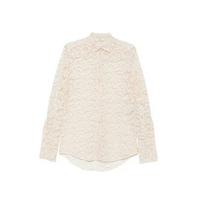 Fendi Floral-lace Buttoned Shirt In Neutral