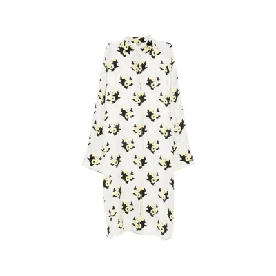 Fendi Floral-print Buttoned Midi Dress In Multi