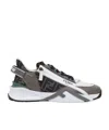 Fendi Black Ff Jacquard And Leather Running Sneakers In Black