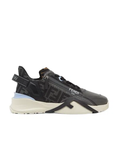 Fendi Flow Panelled Slip-on Sneakers In Grey Multi
