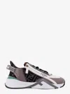 Fendi Black Ff Jacquard And Leather Running Sneakers In Grey