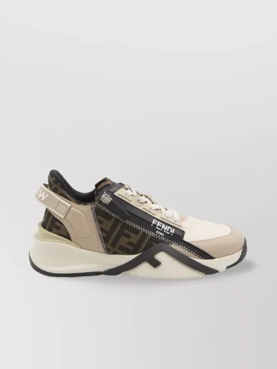 Fendi Flow Jacquard Slip-on Sneakers In White