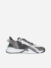 Fendi Black Ff Jacquard And Leather Running Sneakers In Multi