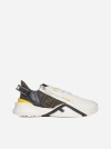 FENDI FLOW LEATHER AND FF FABRIC SNEAKERS