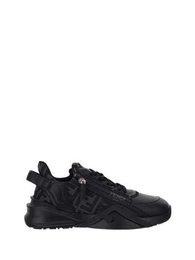 FENDI FLOW LEATHER SNEAKERS