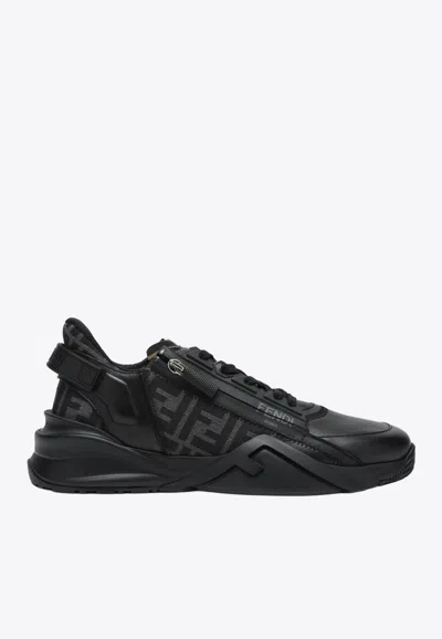 FENDI FLOW LEATHER SNEAKERS