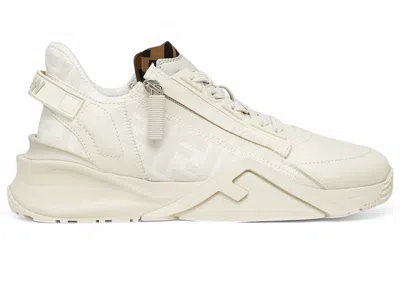Pre-owned Fendi Flow Leather (women's) Sneakers In White