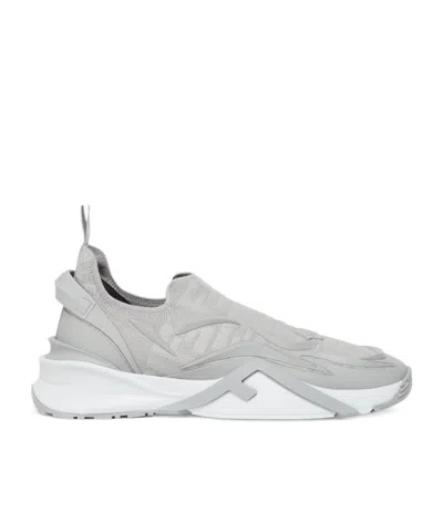 Fendi Flow Low-cut Sneakers In Gray
