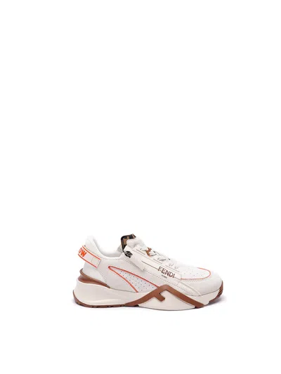 Fendi Flow` Low-top Trainers In Beige