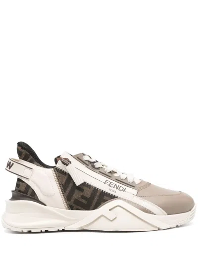 Fendi Flow Side-zip Trainer Sneakers In Neutrals