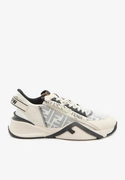 【FENDI】FLOW◆7E1392AQ6D Fendi Men's White Flow Sneakers | Size 7.5 | 7e1392aq6d In