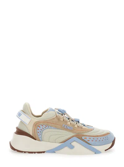FENDI FENDI 'FLOW' MULTICOLOR SNEAKERS WITH LOGO LABEL ON THE BACK IN TECH FABRIC WOMAN