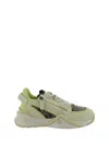 Fendi Streamline Runner Sneakers Textured Sole In Burr+nero Golden+lim