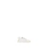 Fendi Ivory Leather And Fabric Flow Sneakers