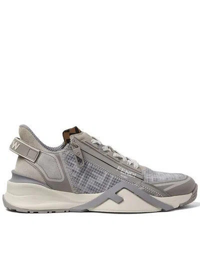 Fendi Slip-on Sneaker With Elastic Laces And Wavy Sole In Multi