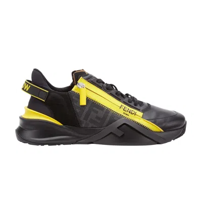 Pre-owned Fendi Flow Slip-on 'black Yellow'