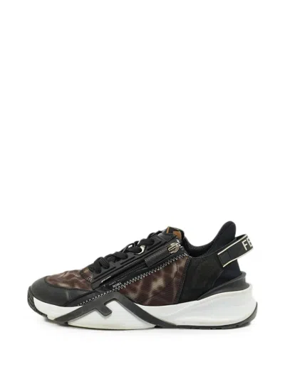 Pre-owned Fendi Flow Sneakers In Black