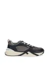 Fendi Flow Low-top Sneakers In Suede And Smooth Calf Leather In Blue
