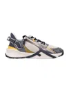 Fendi Streamlined Sneakers Featuring Contrast Panels In Gold