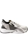Fendi White Gray Monogram Flow Sneaker In Grey