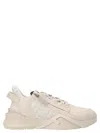 Fendi Ivory Leather And Fabric Flow Sneakers