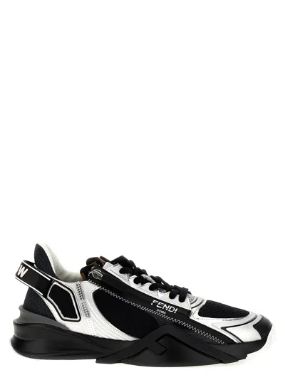 Fendi Black Technical Mesh Running Sneakers