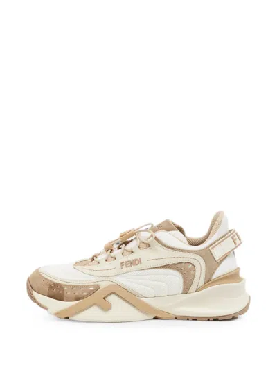 Pre-owned Fendi Flow Sneakers In Neutral