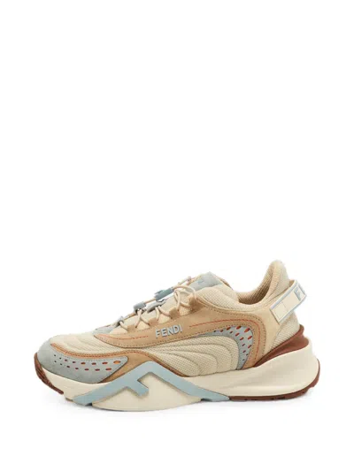 Pre-owned Fendi Flow Sneakers In Neutral