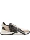 Fendi Elasticated Laces Sneakers With Side Zip And Corrugated Soles In Multi