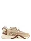 Fendi Mesh Flow Sneakers Perforated Design Pull Tab In Neutral