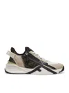 Fendi Beige Leather Sneakers With Ff Motif In Multi