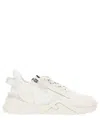 Fendi Ivory Leather And Fabric Flow Sneakers In White