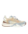 Fendi Flow Colorblock Suede Runner Sneakers In White