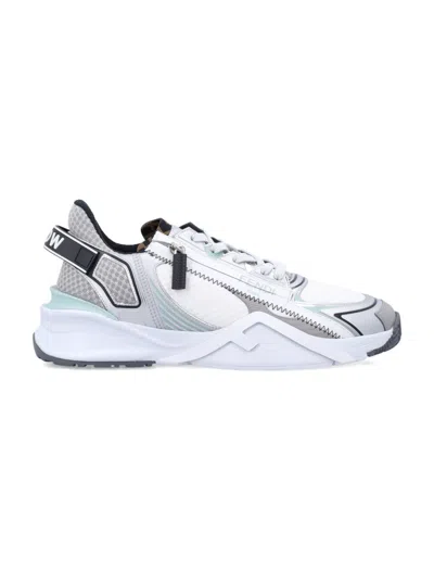 Fendi Flow Sneakers With Technical Mesh Upper In White