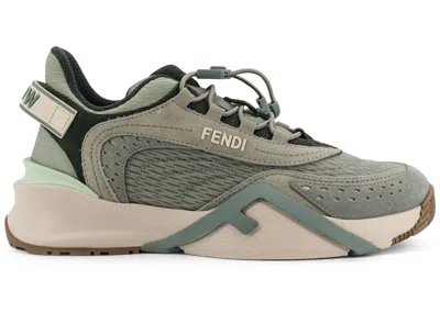 Pre-owned Fendi Flow Technical Low Green (women's) Sneakers In Blue