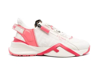 Pre-owned Fendi Flow (women's) Sneakers In White/pink
