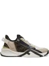 Fendi Beige Leather Sneakers With Ff Motif In Neutral
