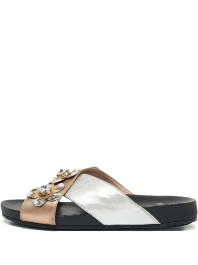 Pre-owned Fendi Flowerland Flat Sandals
