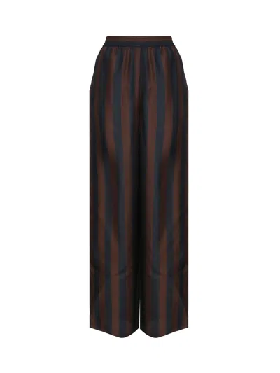 Fendi Flowing Pajamas In Cocoa/navy