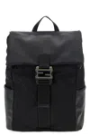 Fendi Top Handle Flux Backpack With Adjustable Straps In Black