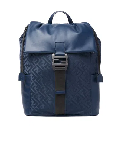 Fendi Flux Backpack In Blue