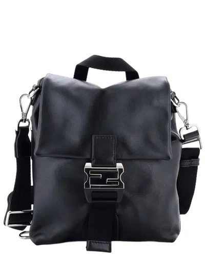 Pre-owned Fendi Flux Crossbody Bag Small (authentic Pre-loved) In Black