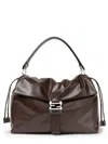 Fendi Structured Shoulder Bag Featuring Adjustable Strap In Brown
