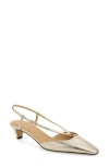 Fendi Fold Metallic 4g Ankle-strap Pumps In F0xew Light Gold